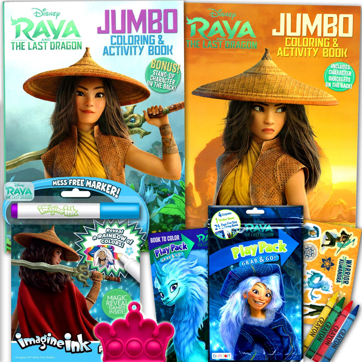 Bendon Disney Raya coloring set cover image, ideal for on-the-go creativity.