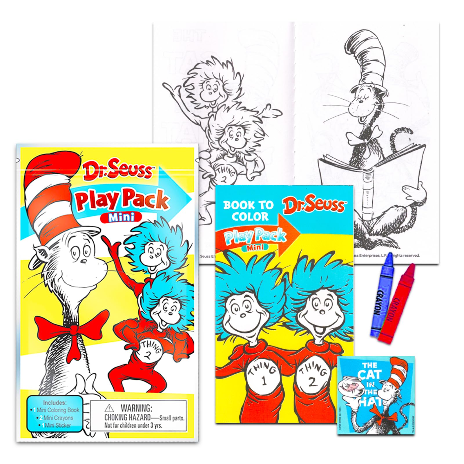 Bendon Dr. Seuss Valentine mini coloring pack with stickers for school activities.