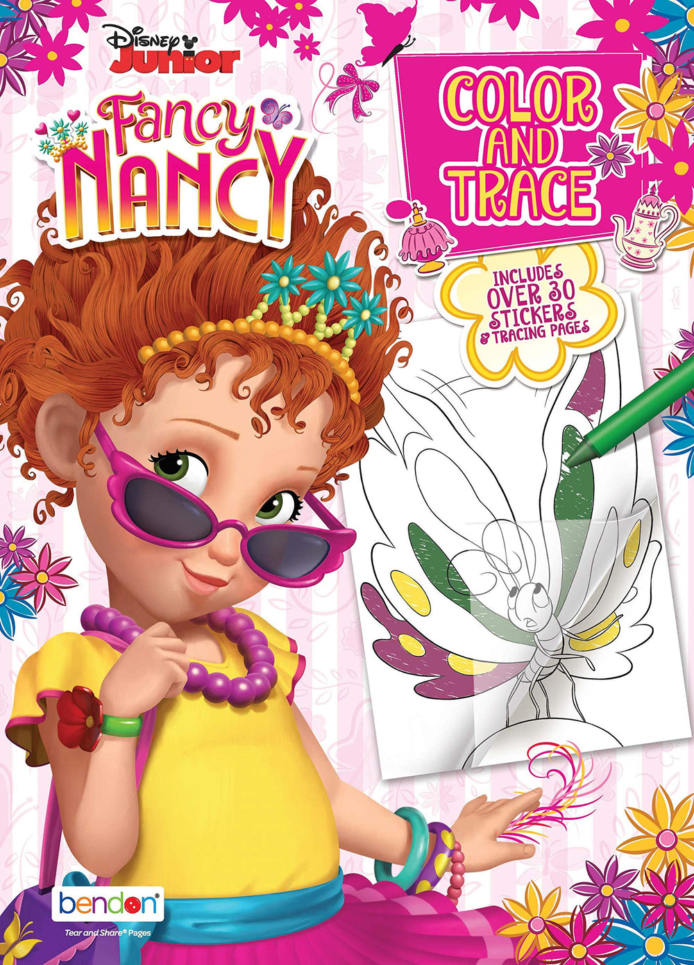 Bendon Fancy Nancy coloring book cover with a shiny foil finish