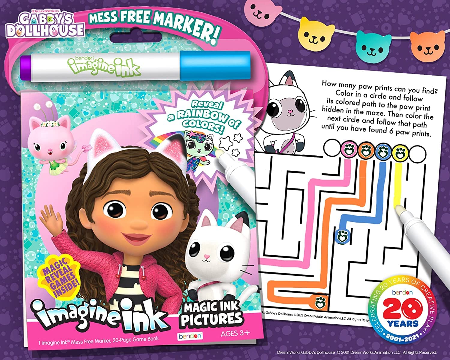 Bendon Gabby Dollhouse 3D stickers sheet—layered visuals for flair