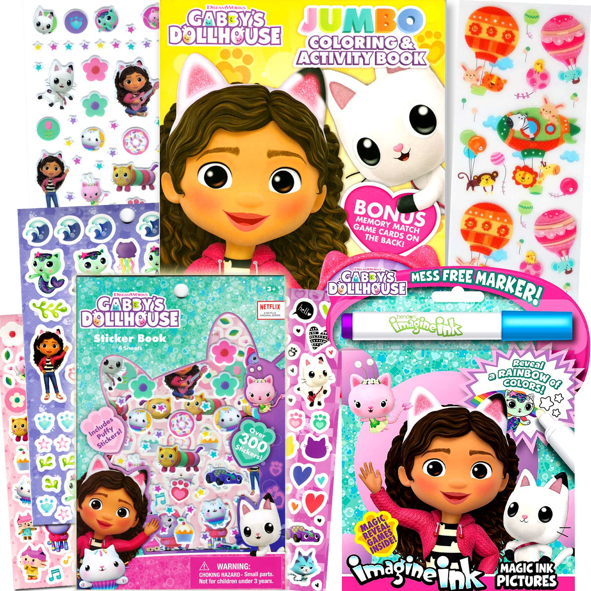 Bendon Gabby Dollhouse coloring book cover—vibrant scenes for imaginative play