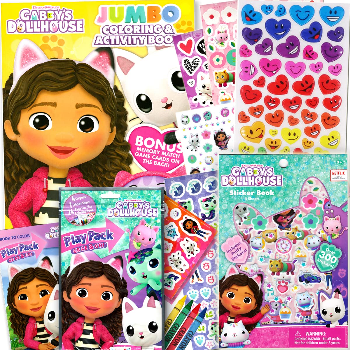 Gabby's Dollhouse Coloring Bundle cover showing licensed artwork for travel-friendly creative play