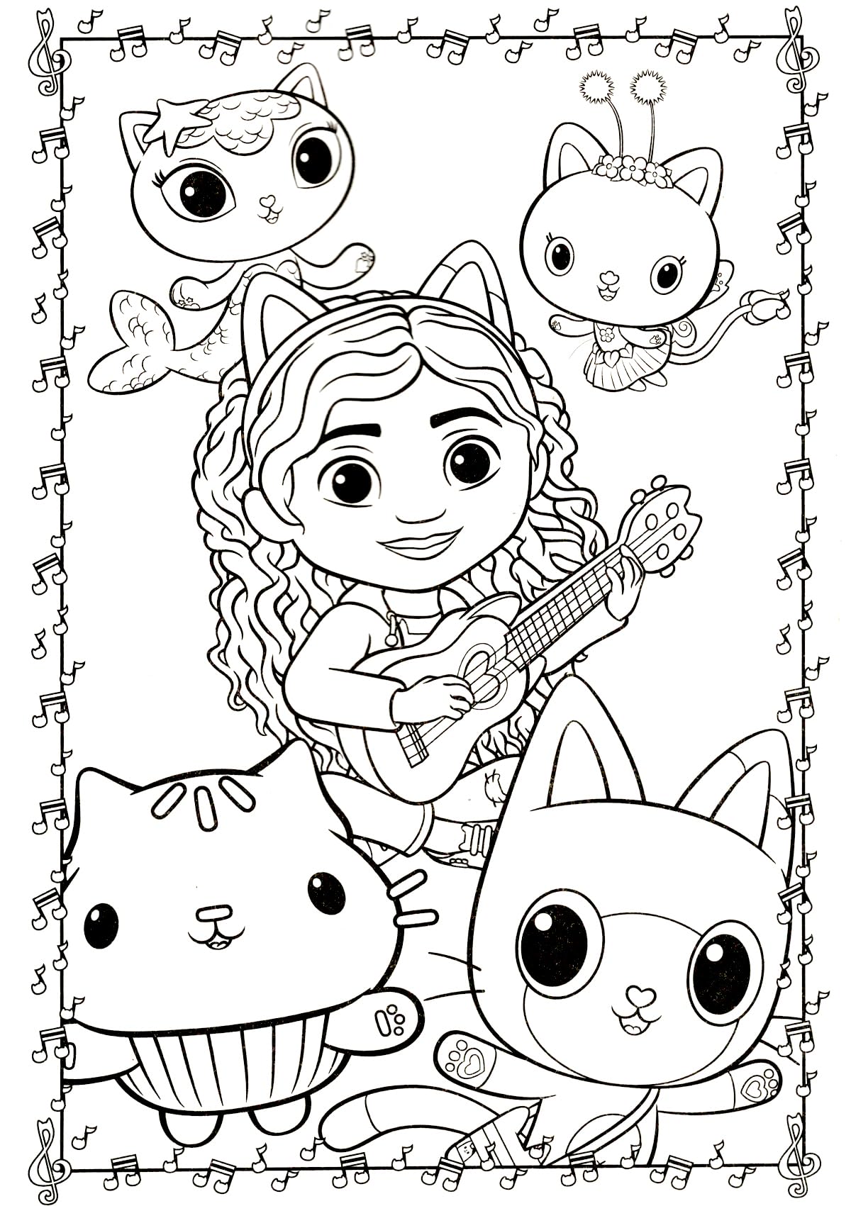 Coloring utensils included for crayons and pencils in the Gabby s bundle