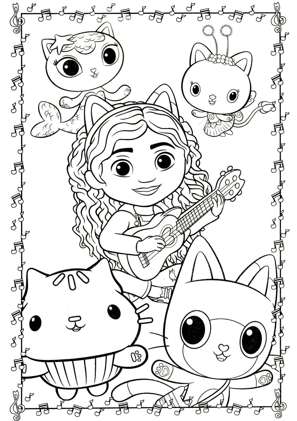 Coloring utensils included for crayons and pencils in the Gabby s bundle