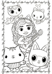 Coloring utensils included for crayons and pencils in the Gabby s bundle