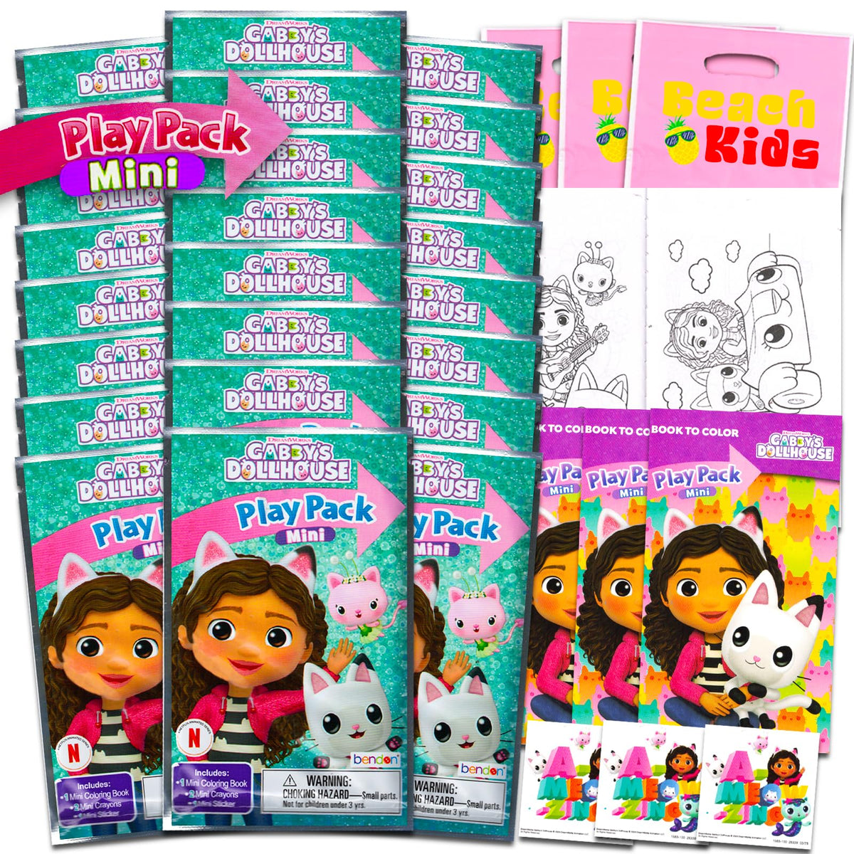Bendon Gabby's Dollhouse party favors packaging, ideal for gift bags