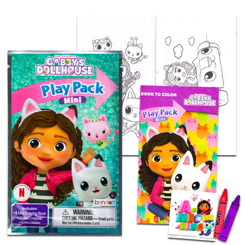 Bendon Gabby's Dollhouse mini play pack coloring pages for kids