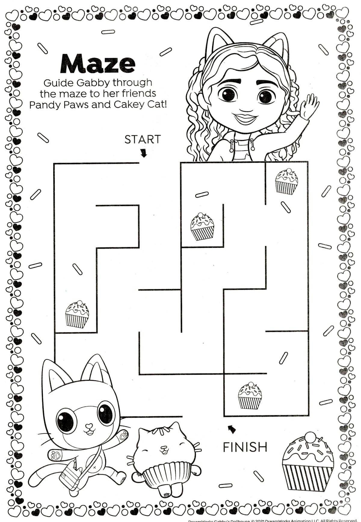 Bonus Puffy Heart Stickers add colorful accents to Gabby's activities