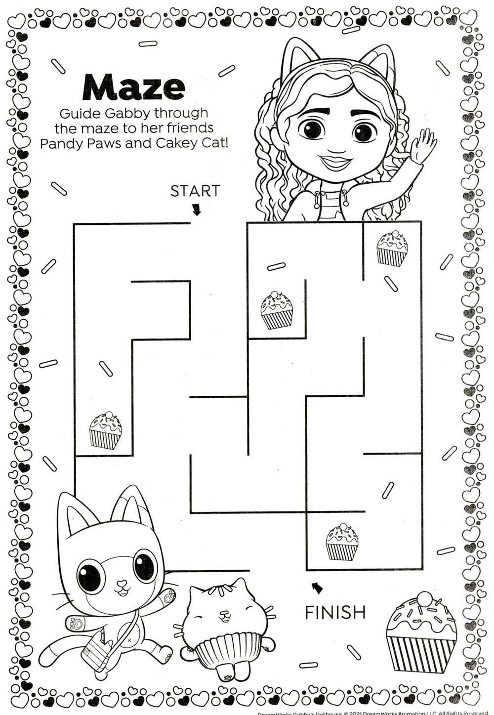 Bonus Puffy Heart Stickers add colorful accents to Gabby's activities