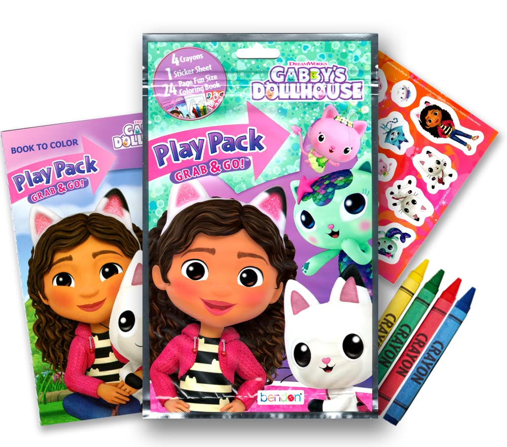 Gabby's Dollhouse Sticker Pad pages with over 300 stickers for vibrant crafts