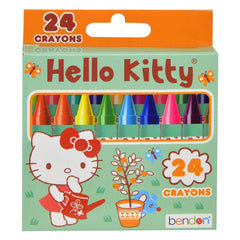 Bendon Hello Kitty 24-crayons in a standard box for classroom coloring and home crafts