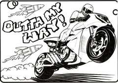 Bendon Hot Wheels coloring book measures about 8 by 10.75 inches for easy handling.