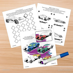 Bendon Hot Wheels mini coloring book ideal for on-the-go coloring.