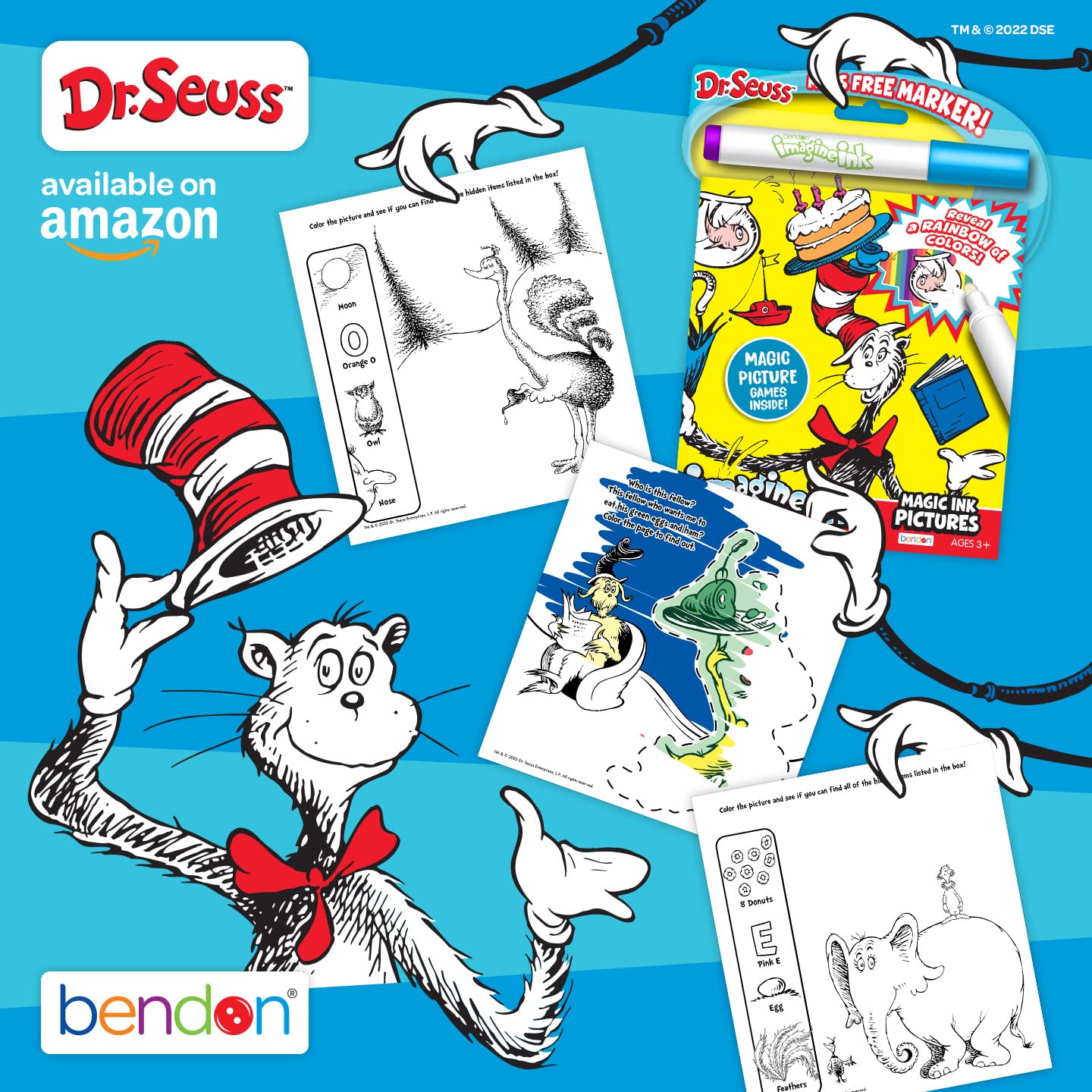 Bendon Imagine Ink 8-character illustrations offer interactive hide-and-seek fun