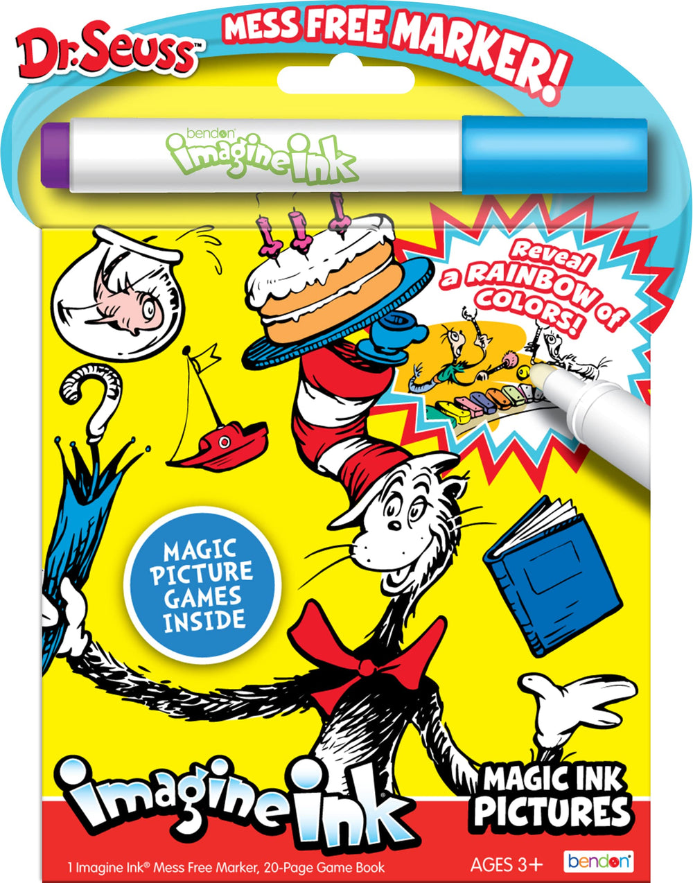 Bendon Imagine Ink Dr. Seuss magic pages illustrated for color reveal playtime