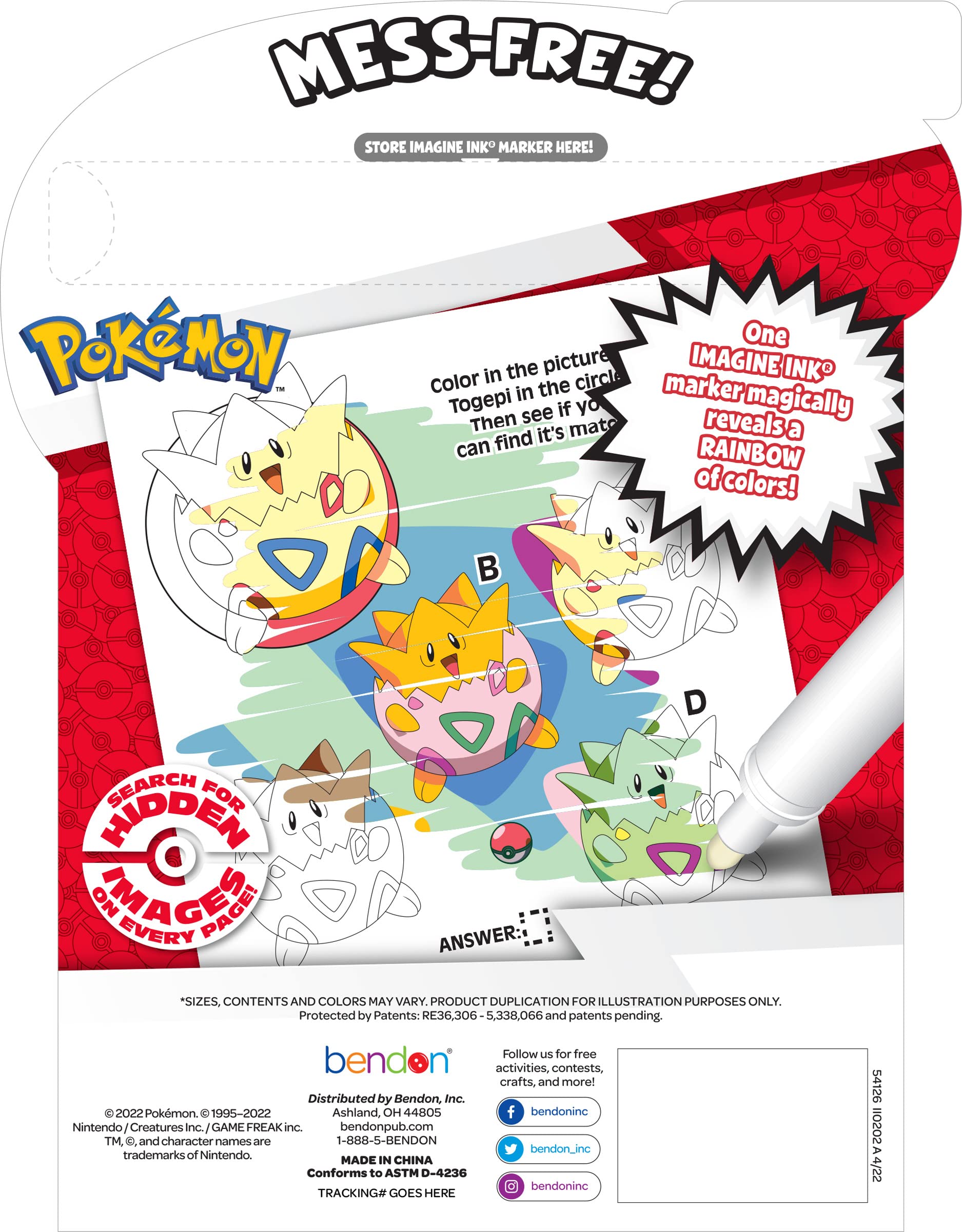 Bendon Imagine Ink mess-free marker with illustrated game book for quiet play.
