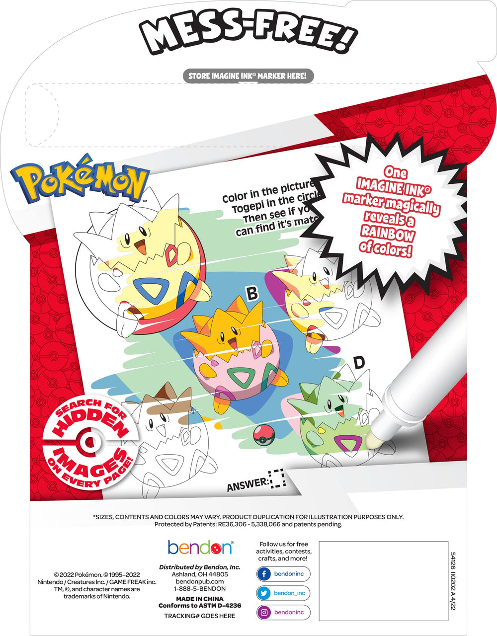 Bendon Imagine Ink mess-free marker with illustrated game book for quiet play.