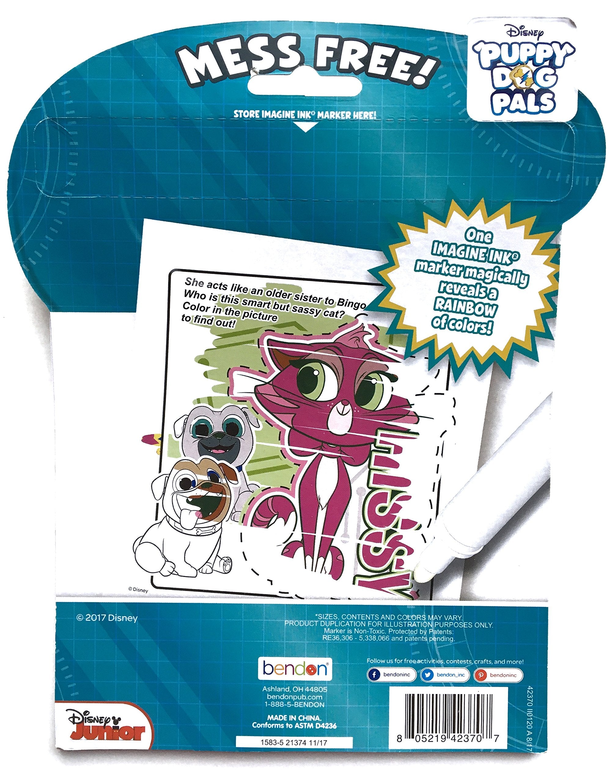 Bendon Imagine Ink Puppy Dog Pals pages opened for imaginative scenes