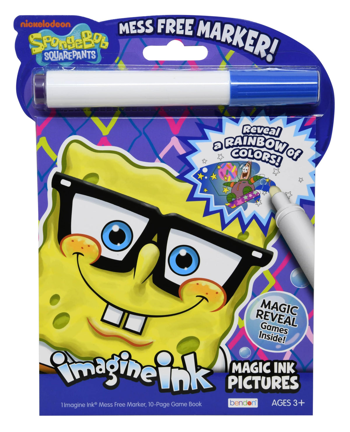 Bendon Imagine Ink SpongeBob cover art with color reveal