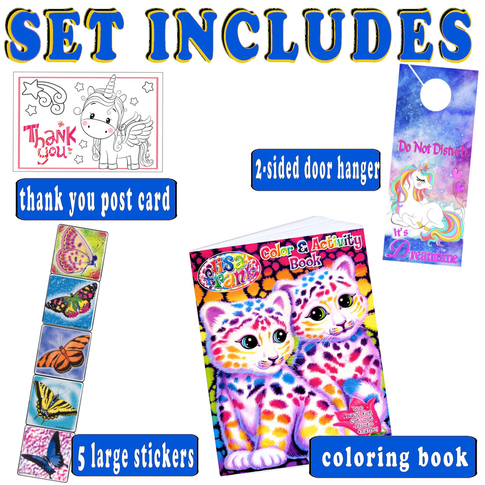 Bendon Lisa Frank coloring pages spread with engaging activities for kids