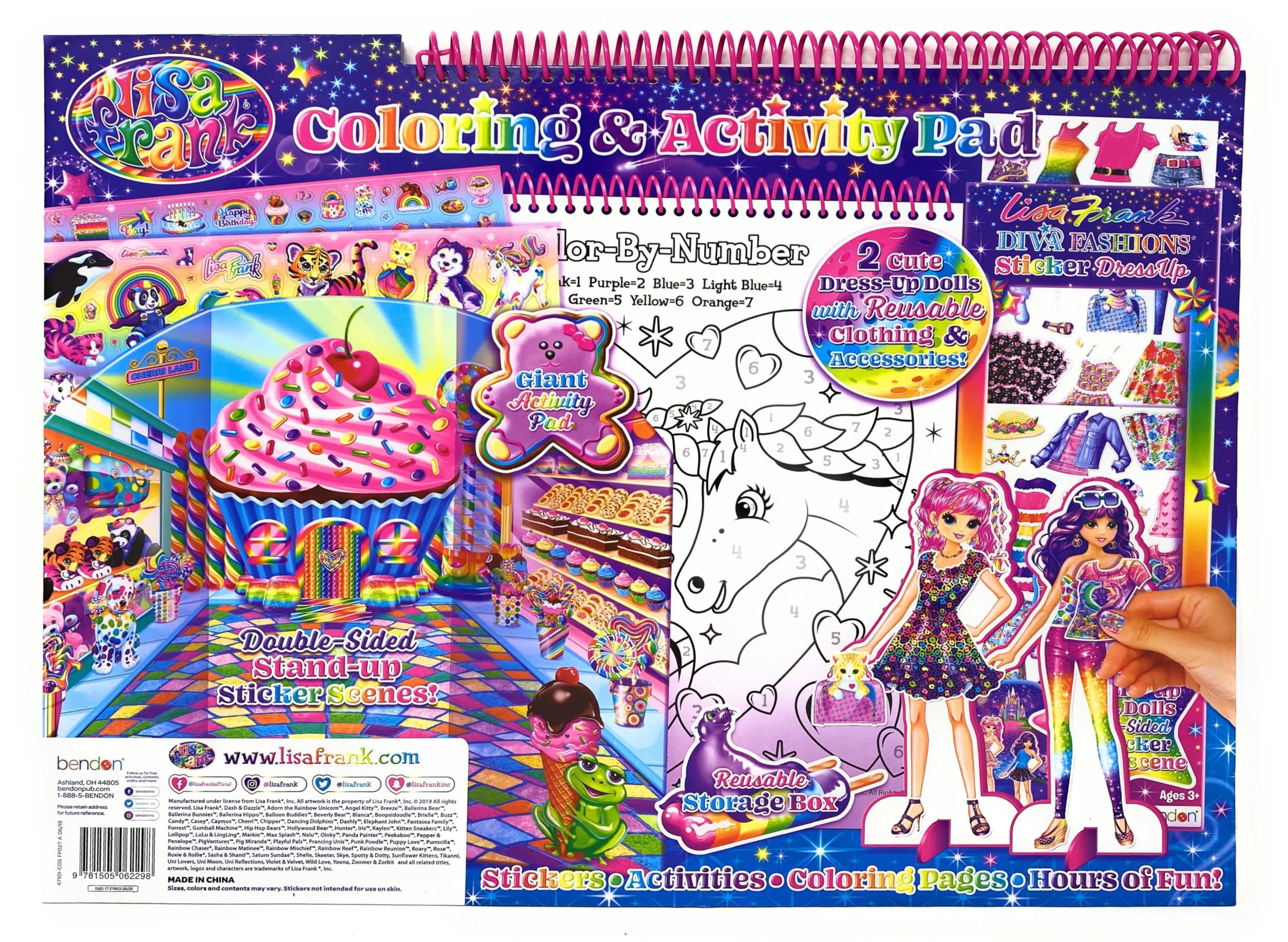 Bendon Lisa Frank coloring pages variety supports calm, imaginative play
