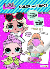 Bendon L.O.L. Surprise Color & Trace book cover with foil finish for engaging visuals.