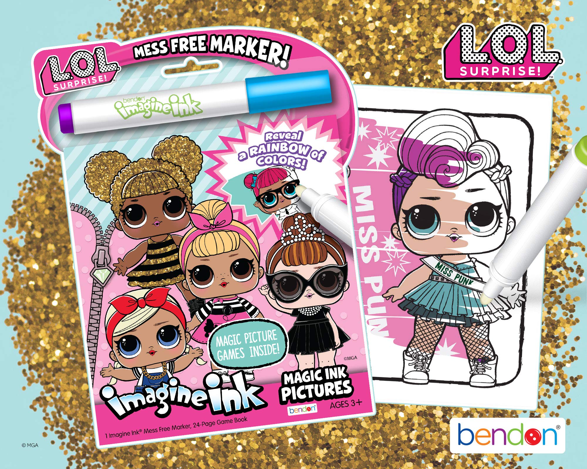 Bendon L.O.L. Surprise Imagine Ink activity book is compact for travel and on-the-go creativity