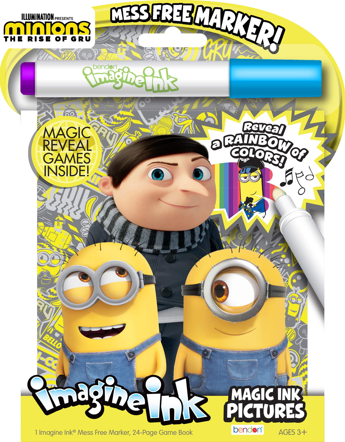 Bendon Minions Imagine Ink cover for mess-free coloring and kid-friendly fun.