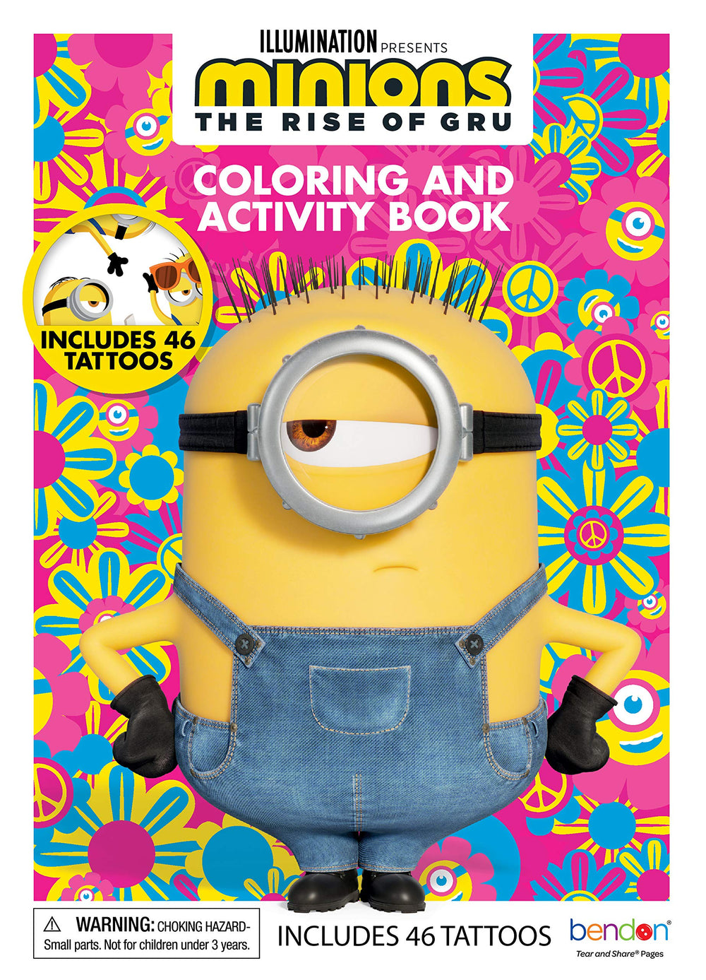 Bendon Minions Rise of Gru coloring book cover art invites kids to color and imagine adventures