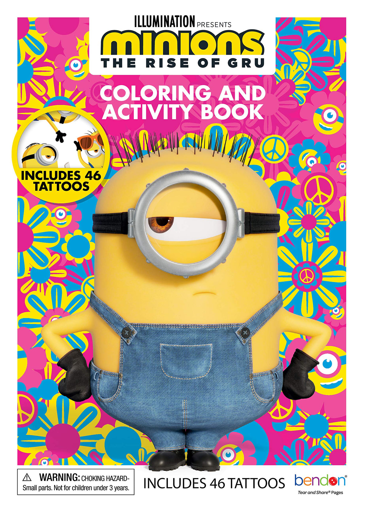 Bendon Minions Rise of Gru coloring book cover art invites kids to color and imagine adventures