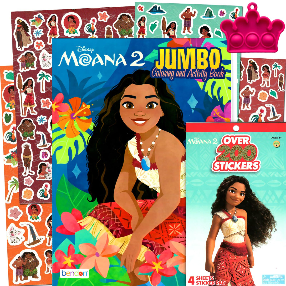 Bendon Moana coloring activity book cover featuring iconic characters for imaginative play