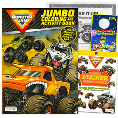 Bendon Monster Jam coloring book cover featuring bold trucks for kids' creative play