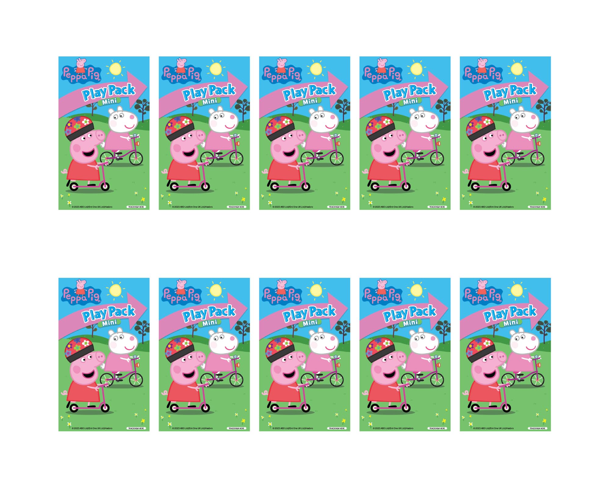 Close-up of coloring book from Bendon Peppa Pig mini play pack for kids.