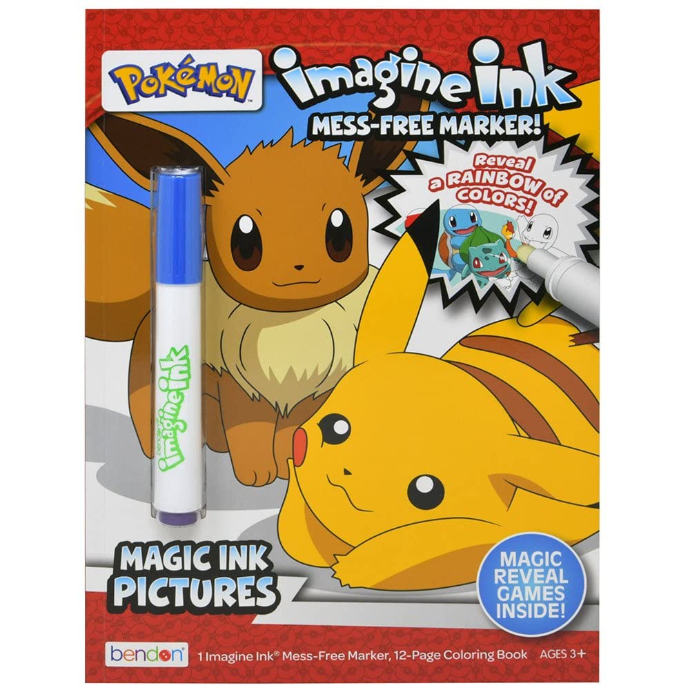 Bendon Pokemon Imagine Ink coloring book with magic ink pen offering mess-free creative fun