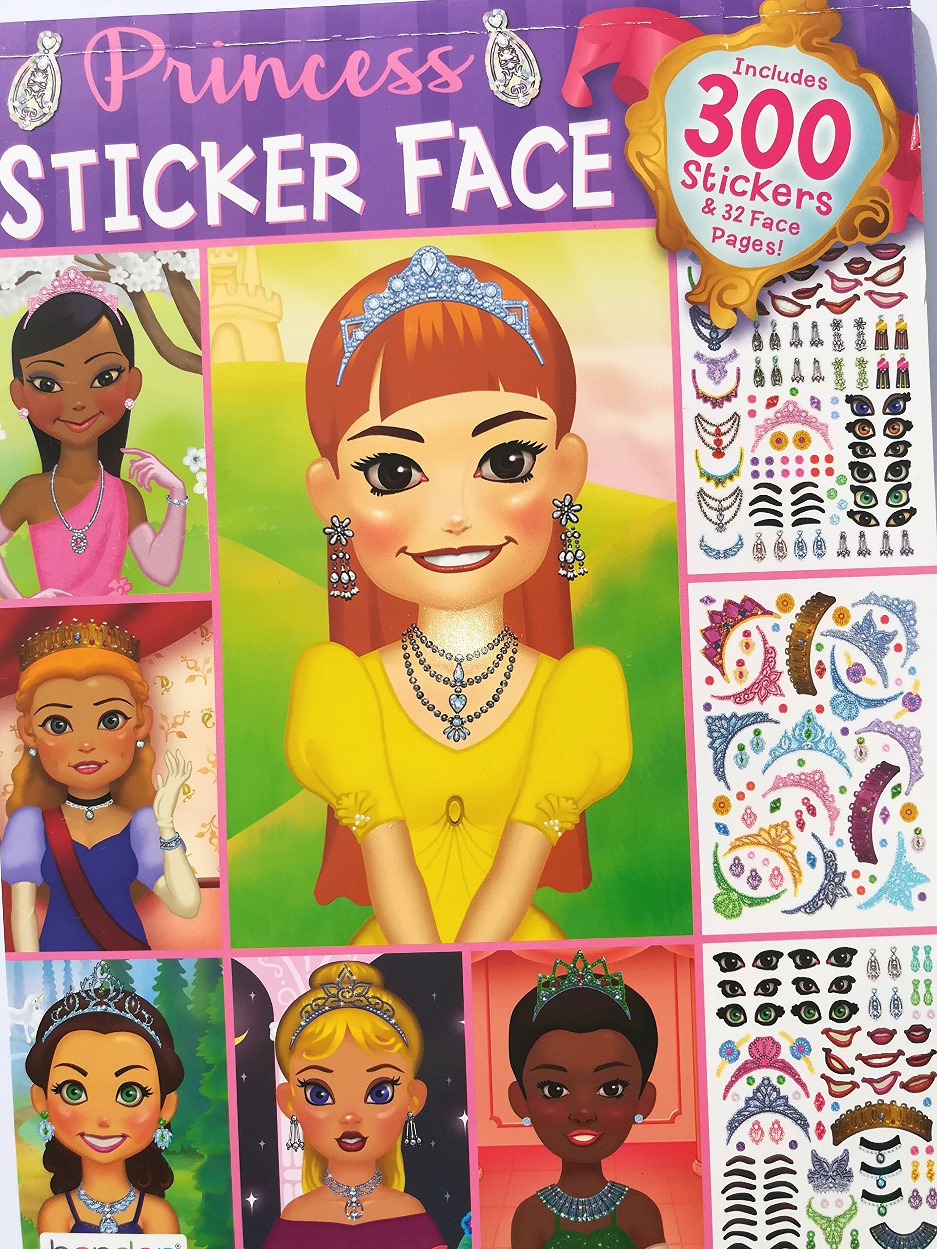 Bendon Princess Sticker Face pack cover with vibrant princess stickers for creative play.