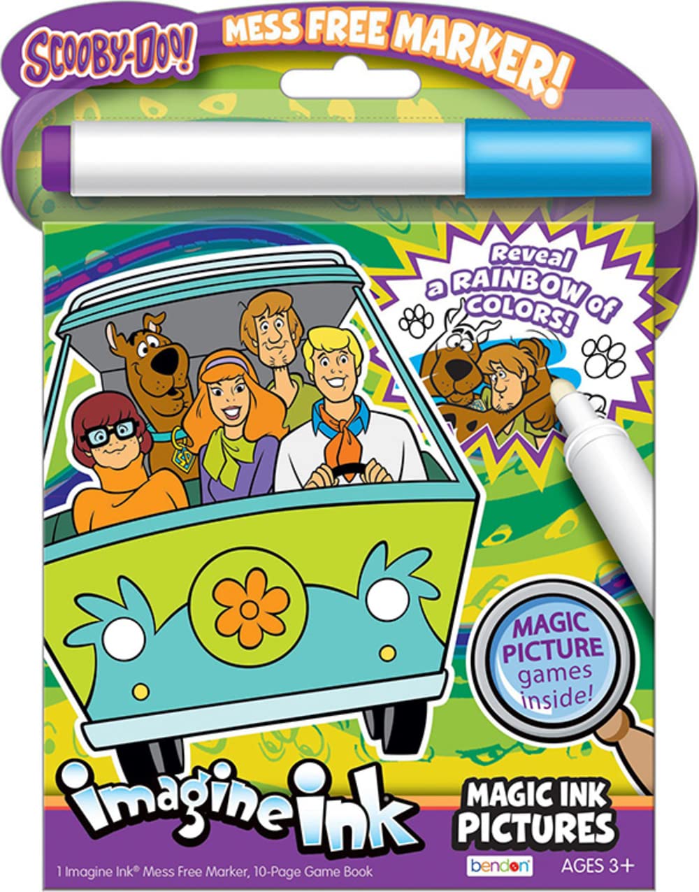 Bendon Scooby-Doo Imagine Ink cover page enables mess-free coloring for kids.