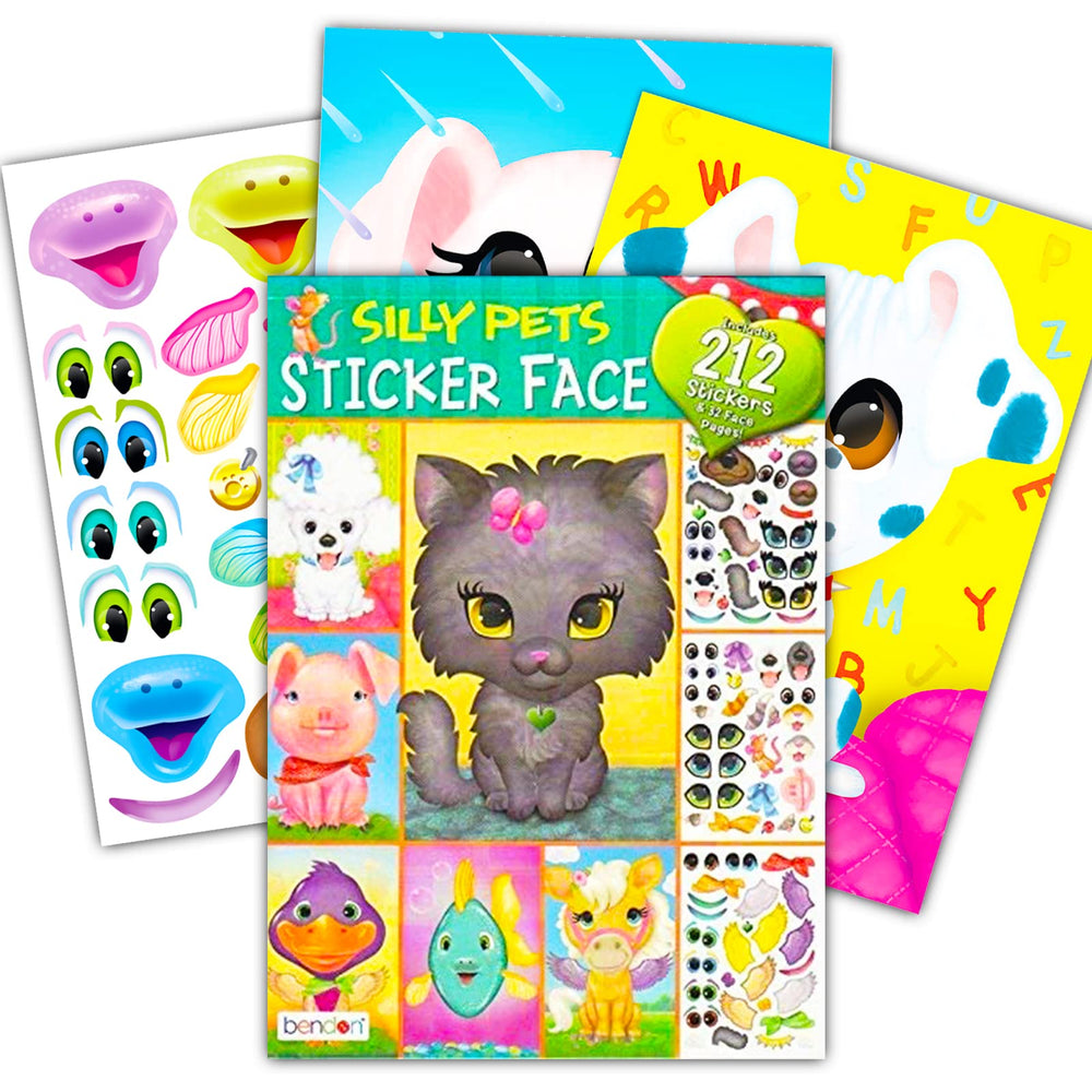 Bendon Silly Pets Face Repositional Stickers book cover for screen-free travel fun.