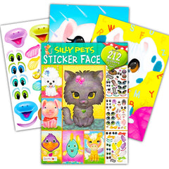 Bendon Silly Pets Face Repositional Stickers book cover for screen-free travel fun.