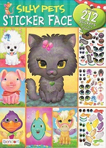 Bendon Silly Pets Face Repositional Stickers pack close-up showing reusable stickers.