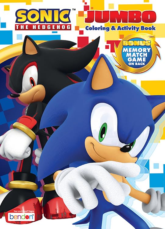 Bendon Sonic coloring book cover with bold colors for imaginative play.