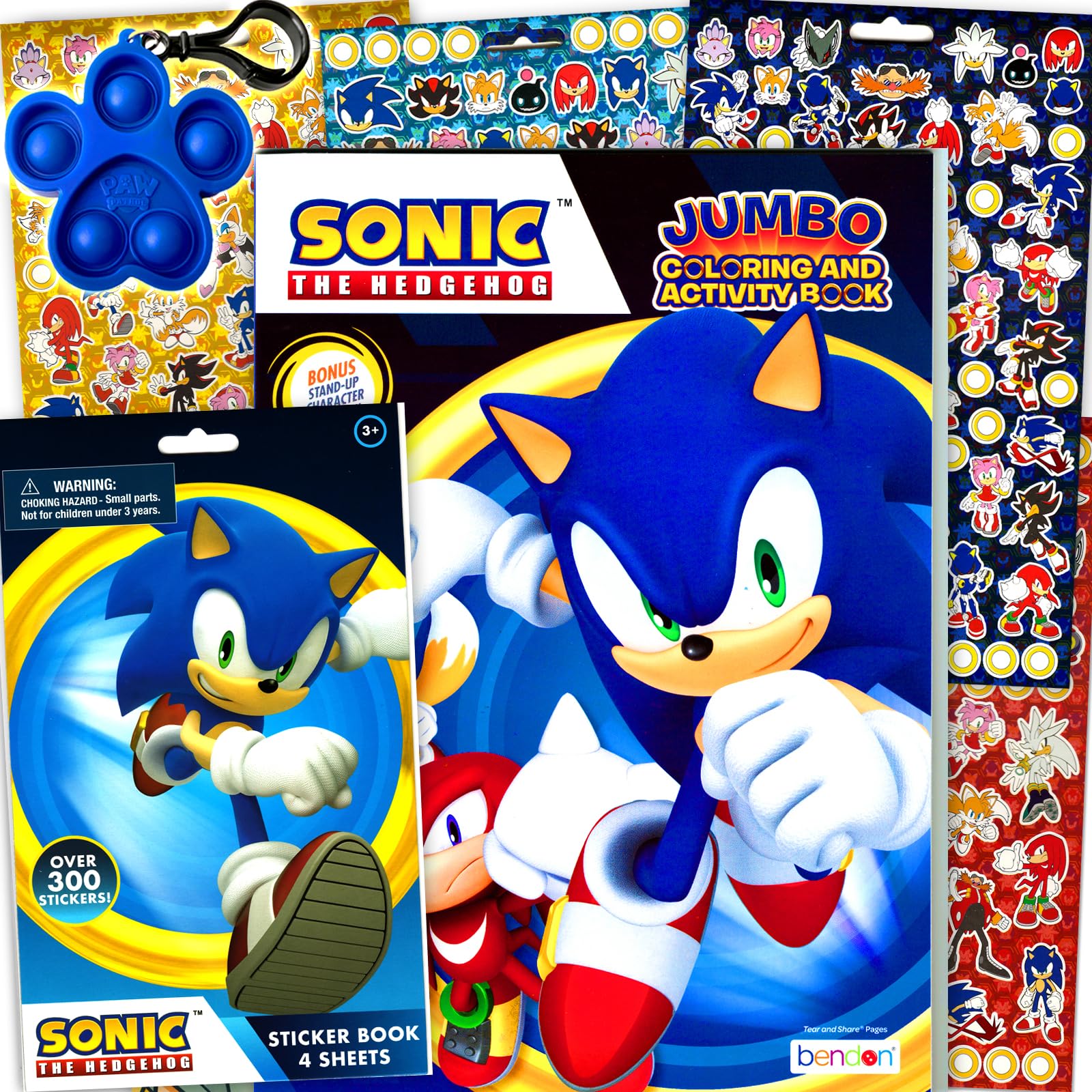 Bendon Sonic coloring book cover with bold artwork for kids' creative play