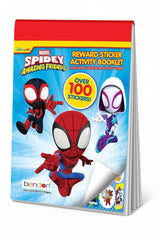 Bendon Spidey & Friends sticker pad cover highlights official Marvel branding for on-the-go fun.