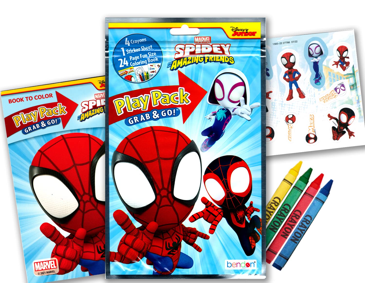 Bendon Spidey stickers feature Peter Parker and friends for interactive play.