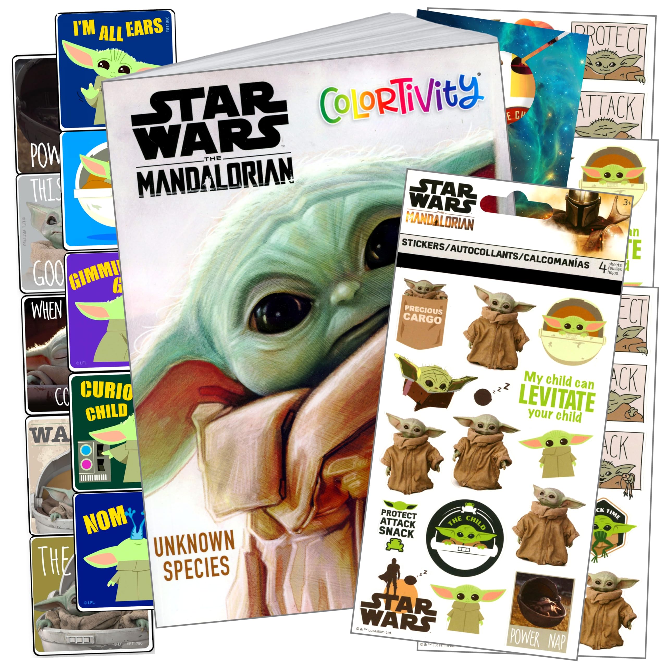 Bendon Star Wars Mandalorian coloring book with Baby Yoda stickers for creative play