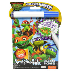 Bendon TMNT Imagine Ink book shows the mess-free magic ink for on-the-go coloring.