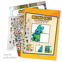 Bendon Toy Story 4 puffy stickers closeup highlighting tactile fun and interactive craft