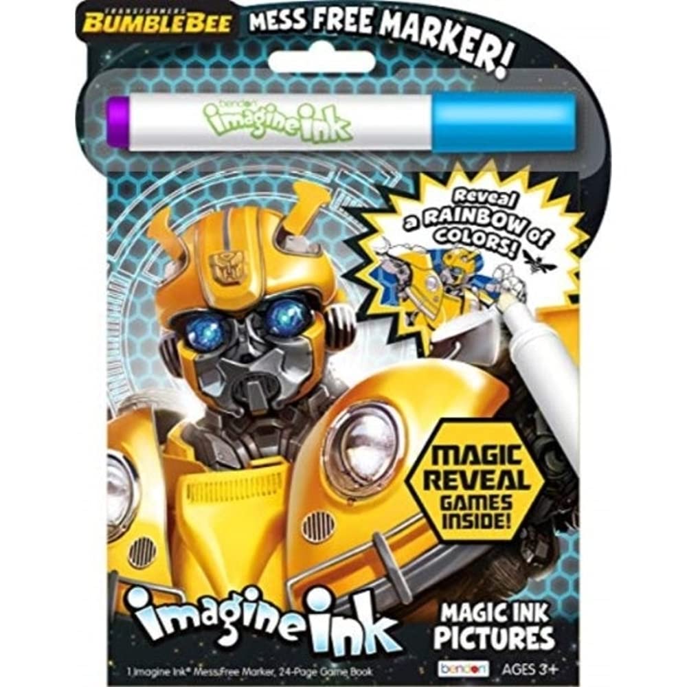 Bendon Transformers Imagine Ink Bumblebee coloring pages reveal magic colors