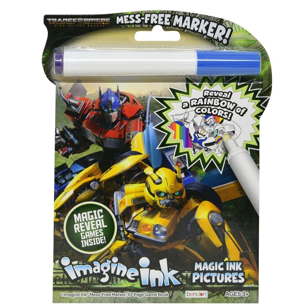 Bendon Transformers Imagine Ink marker reveals colors for mess-free creative play.