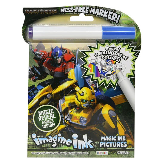 Bendon Transformers Imagine Ink marker reveals colors for mess-free creative play.
