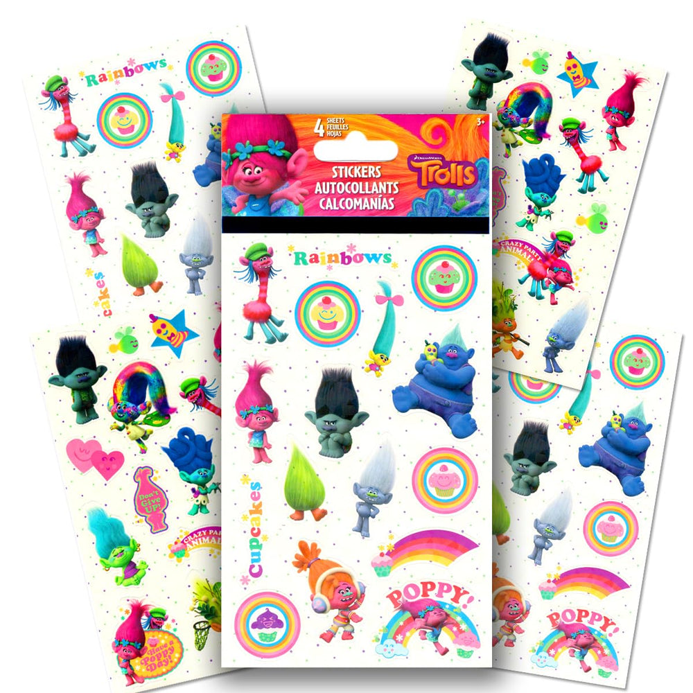 Bendon Trolls character stickers set for crafts and decorating